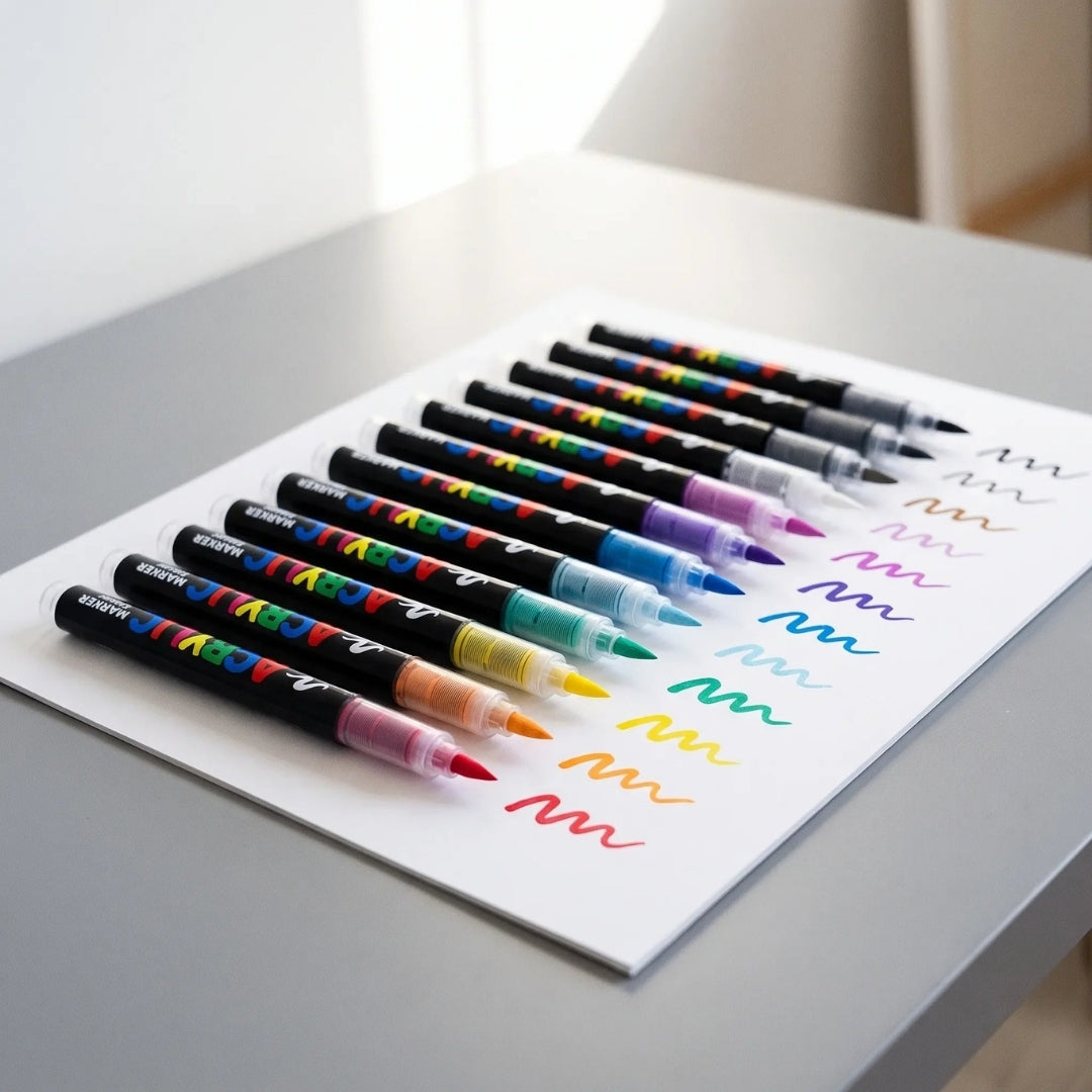 Acrylic Markers - Flexibele Brush Tip in Veel Kleuren