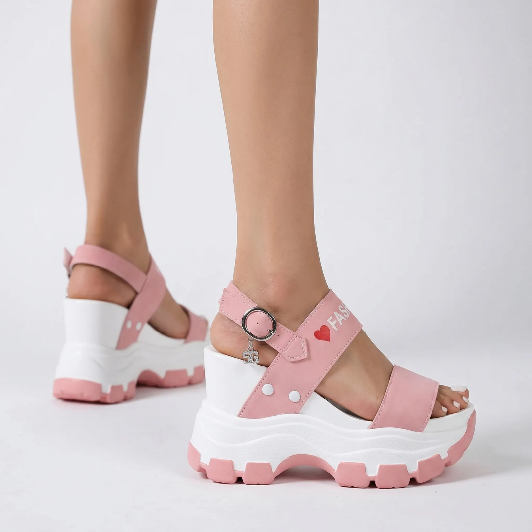 Chunky Sandalen Met Sleehak