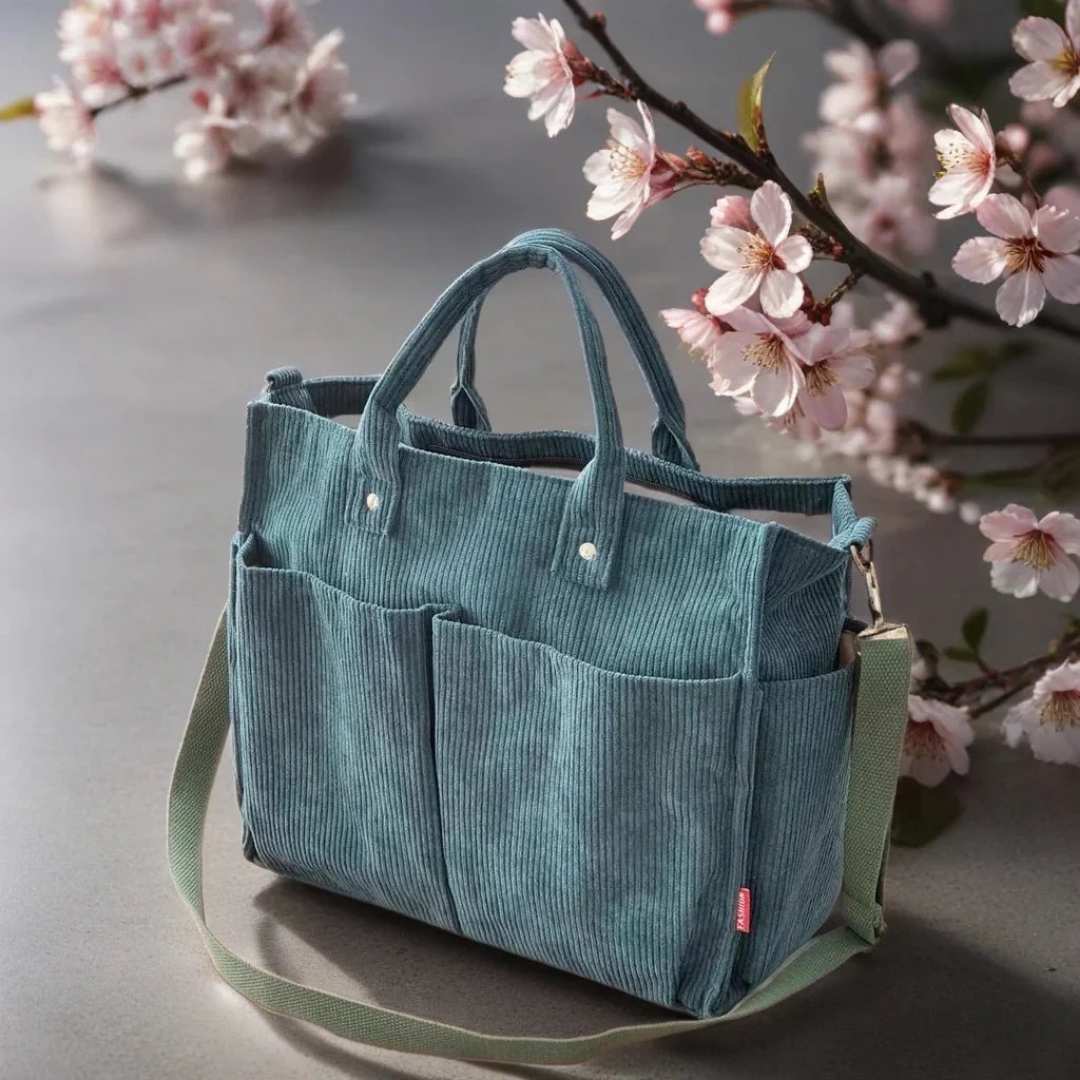 Corduroy Tas - Ruime Vintage Shopper voor Elke Dag - UrbanWeave