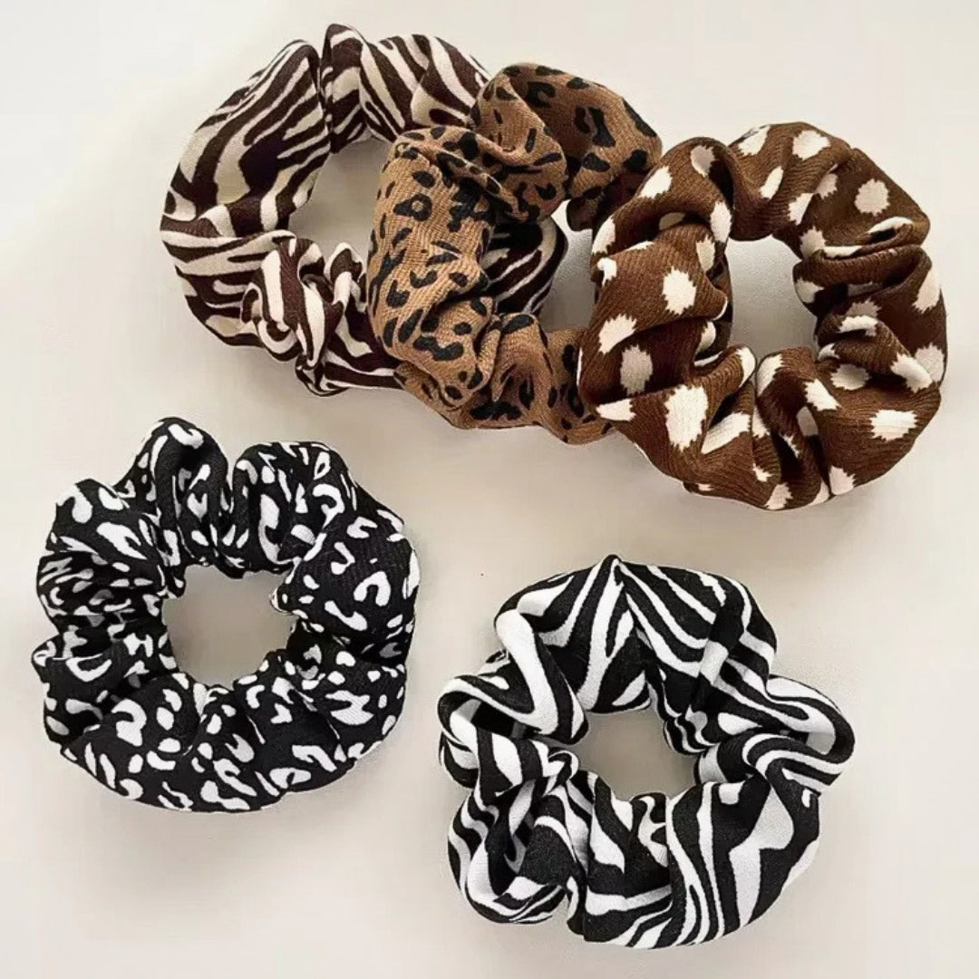 Scrunchies - Set van 5 Dierenprint Scrunchies - WildCharm