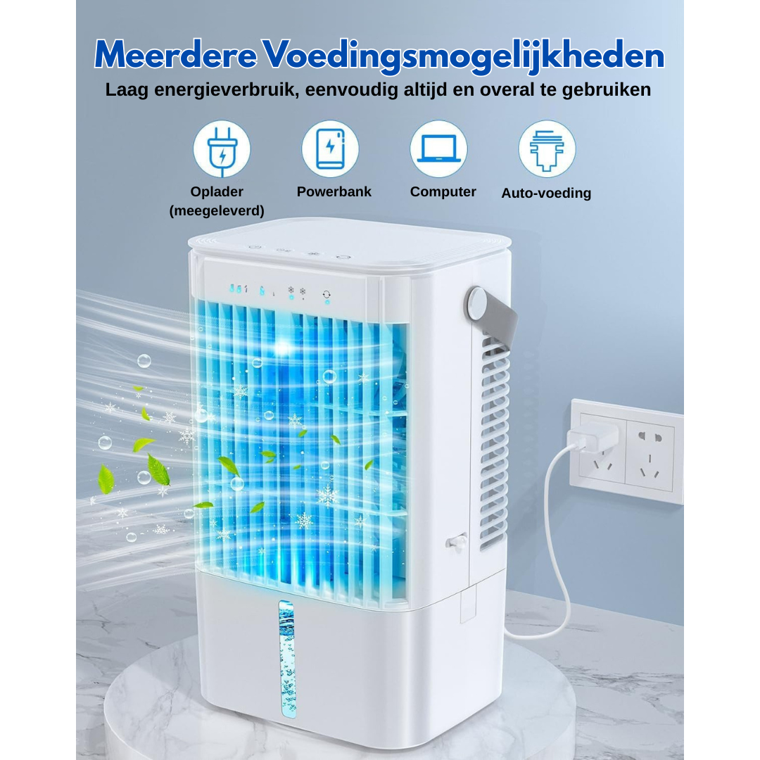 Airconditioner - 4-in-1 Draagbare Luchtkoeler voor Persoonlijke Verkoeling - FrostFlow