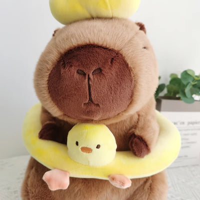 Capybara Knuffel - Grote Knuffel met Eenden Zwemband