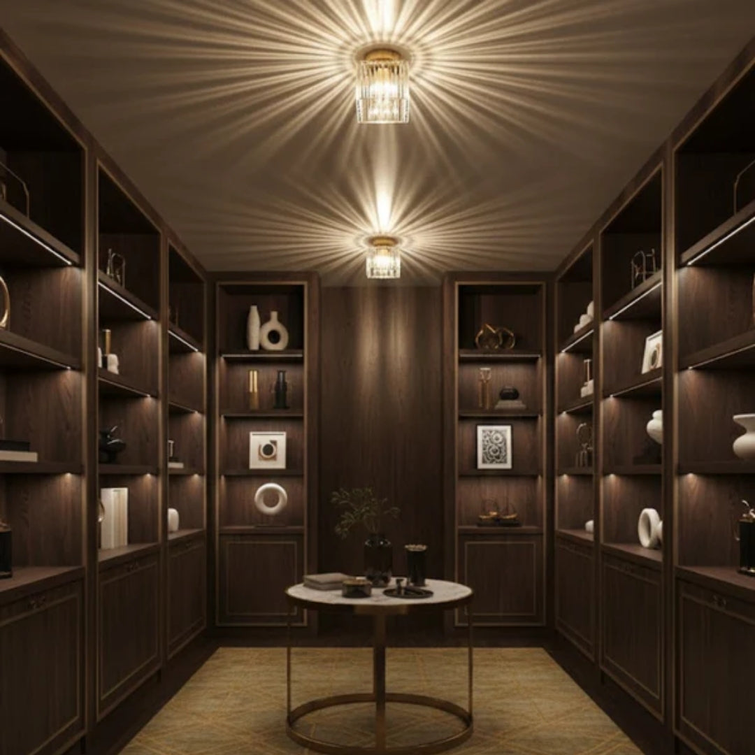 Plafondlamp - Luxe Kristaldesign met Warme Lichtreflectie - Lumévo