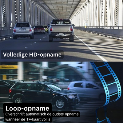Dashcam - 3 Camera HD Opnames met Groothoekzicht - DriveVision
