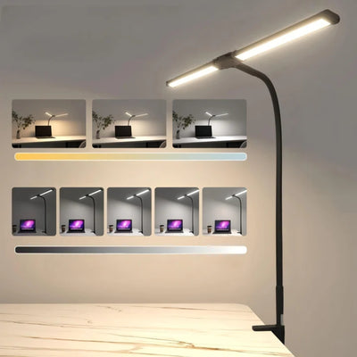 Bureaulamp - Dubbele LED Verlichting met Dimbare Helderheid - Lumitask