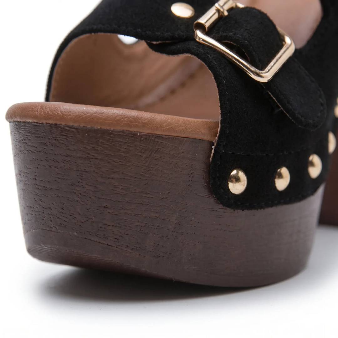 Retro Plateau-Sandalen Met  Blokhak