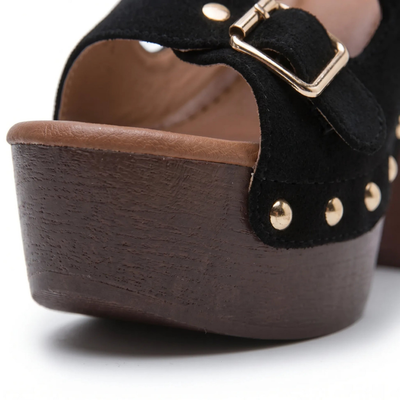 Retro Plateau-Sandalen Met  Blokhak