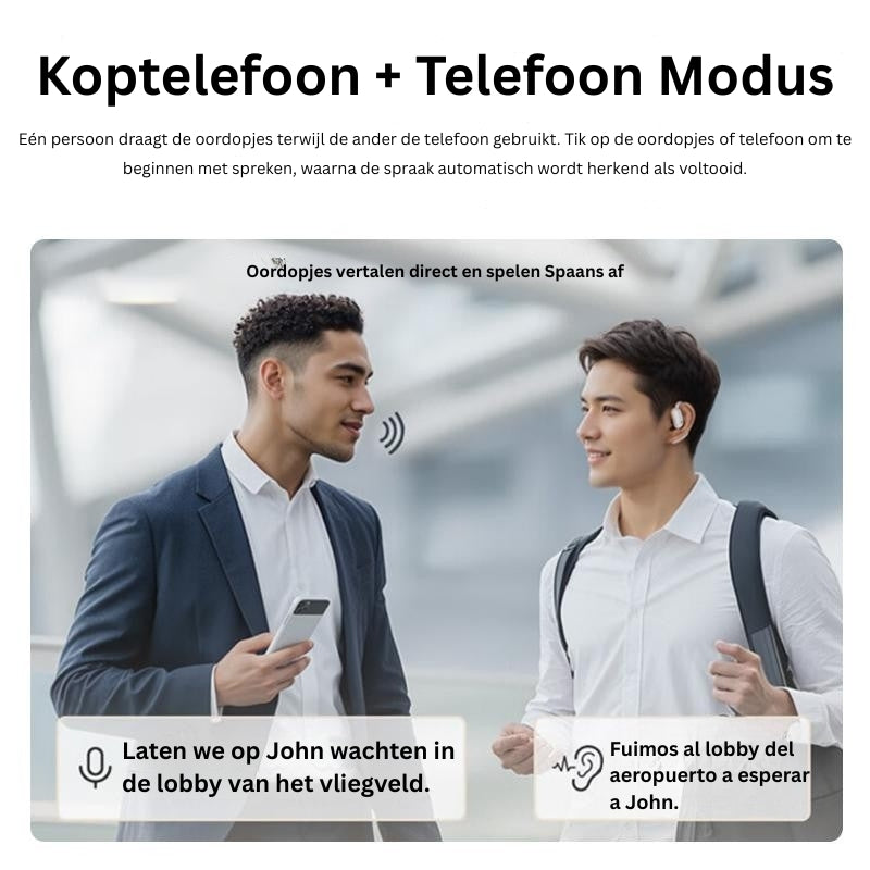Vertaler - AI Vertaal Oordopjes met Realtime Spraakvertaling - LinguaFlow