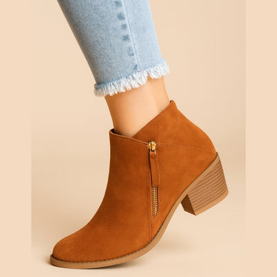 Orthopedische Enkellaarsjes - Elegant Comfort met Blokhak - Aurelia