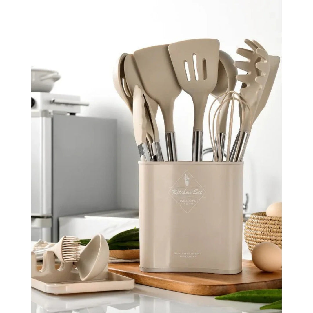 Keukengerei Set - Complete Siliconen Kookset met Houder - NordicChef