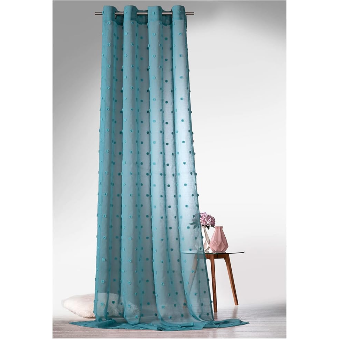 Gordijnen - Boho Linnenlook met Pompons - 245 x 135cm