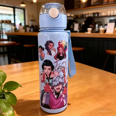 Kpop Drinkfles - Lekvrije Drinkfles met Rietje - AquaPop