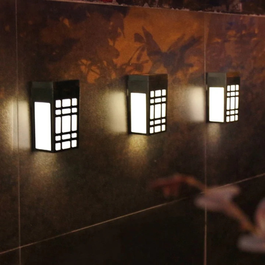 Japandi solcellelampe - Solcelle væglampe med tidløst Japandi-design