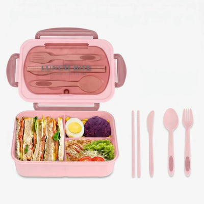Rechthoekige Bento Lunch Box Met 3 Vakken