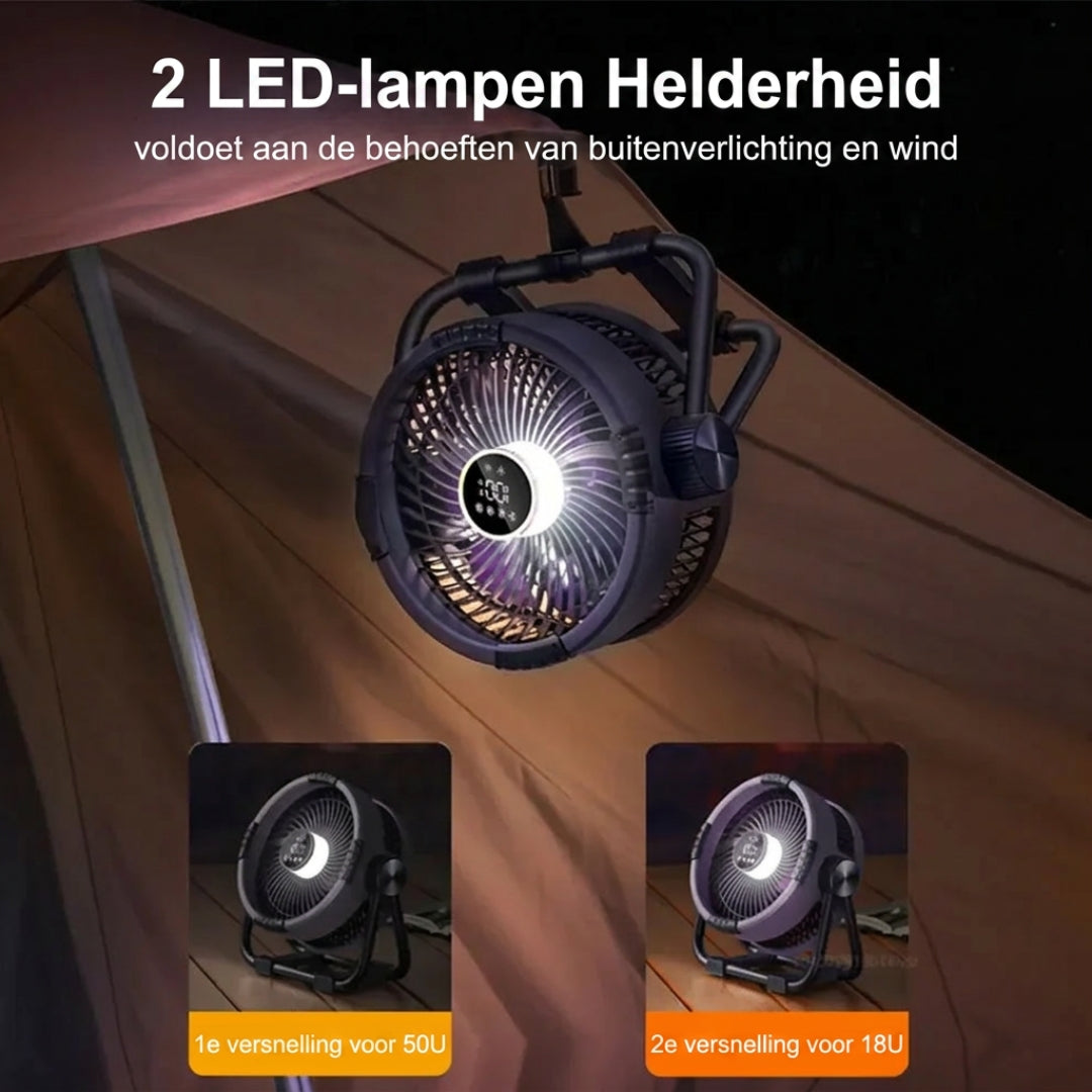 Campingventilator met 20.000 mAh Accu