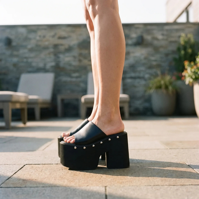 Platform Sandalen Met Hoge Blokhak