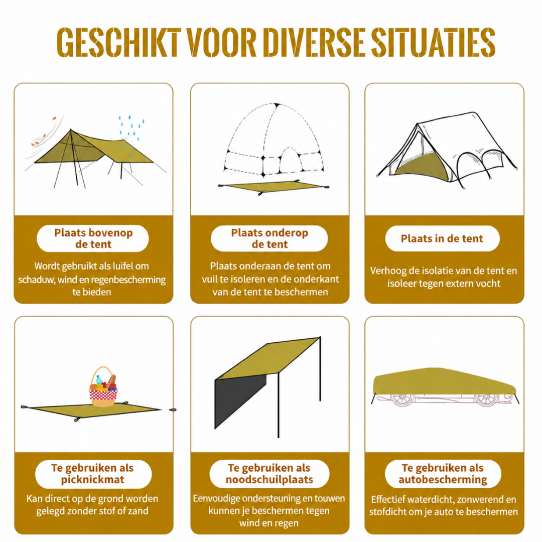 Camping mat - Waterdichte 210D Oxford Grondzeil