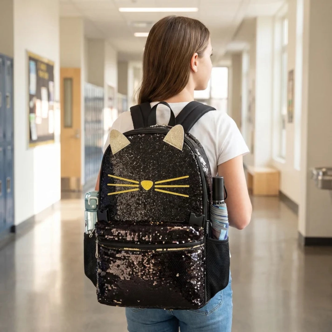 Schooltas Set - 3-Delig Met Kattenprint - Myew