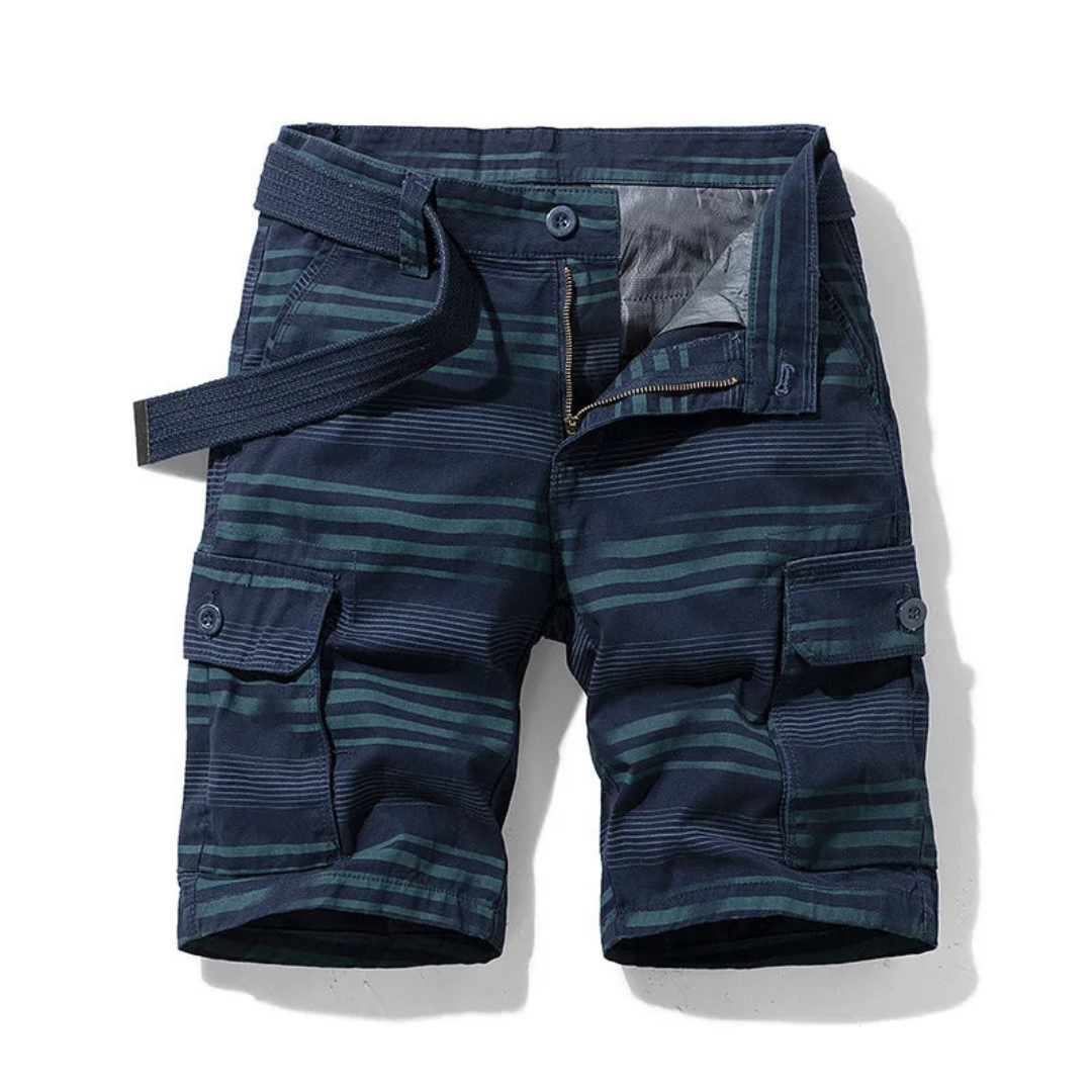Cargo Shorts - Lichtgewicht Gestreept Design met Meerdere Zakken - AeroTrail