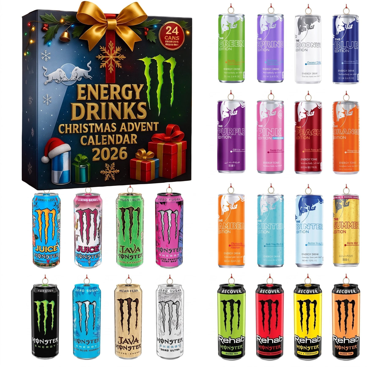 Adventní kalendář s energetickými nápoji - 2026