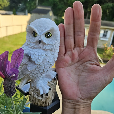 1 pièce Chouette Solaire LED Lumière, Décoration de Jardin en Résine, Convient pour la Décoration de Camping Extérieur, Peut Effrayer les Oiseaux, Lumière d'Extérieur | Design Chouette | Lumière Solaire, Décoration Chouette
