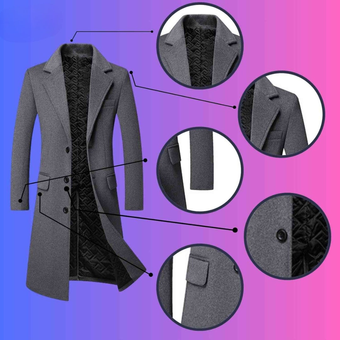 Wol Trench Coat - Klassieke Britse Lange Winterjas - Ashford