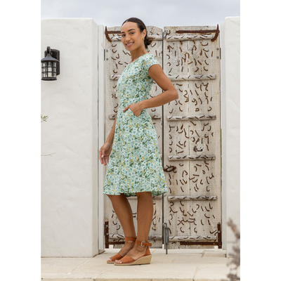 Midi Jurk - Elegante Bloemenjurk met Zakken - Eloria