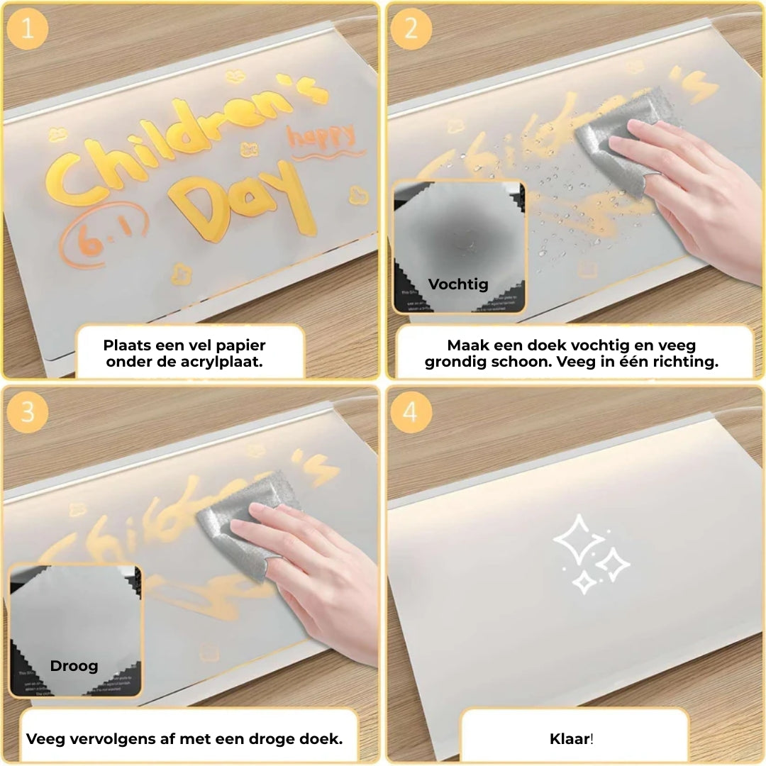 Teken Tablet - LED Tekenbord Met Lichtgevende Stiften