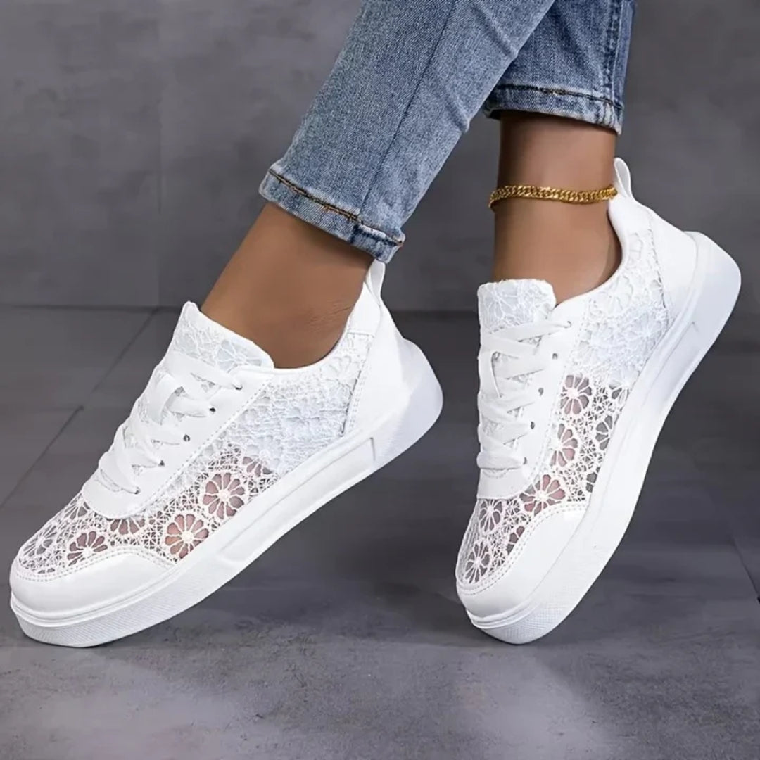 Florana - Lichte Bloemenkant Sneakers voor Dames