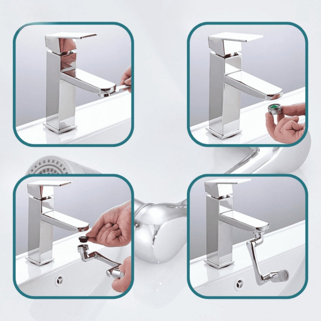 1080° Roterende Kraan Opzetstuk - Flexibele Waterbesparing - AquaFlex - 1+1 GRATIS
