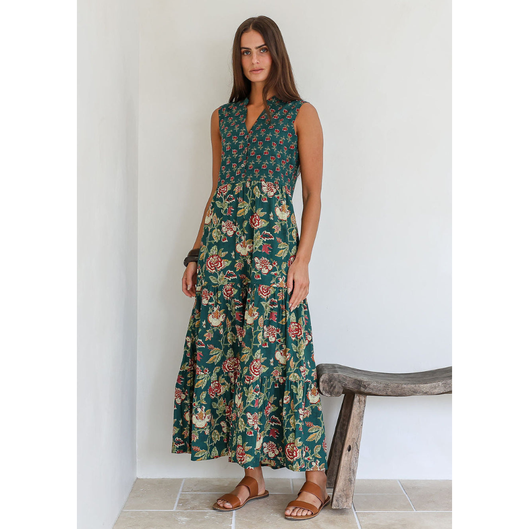 Zomerjurk - Lange Bloemenjurk met Zakken - Florabelle