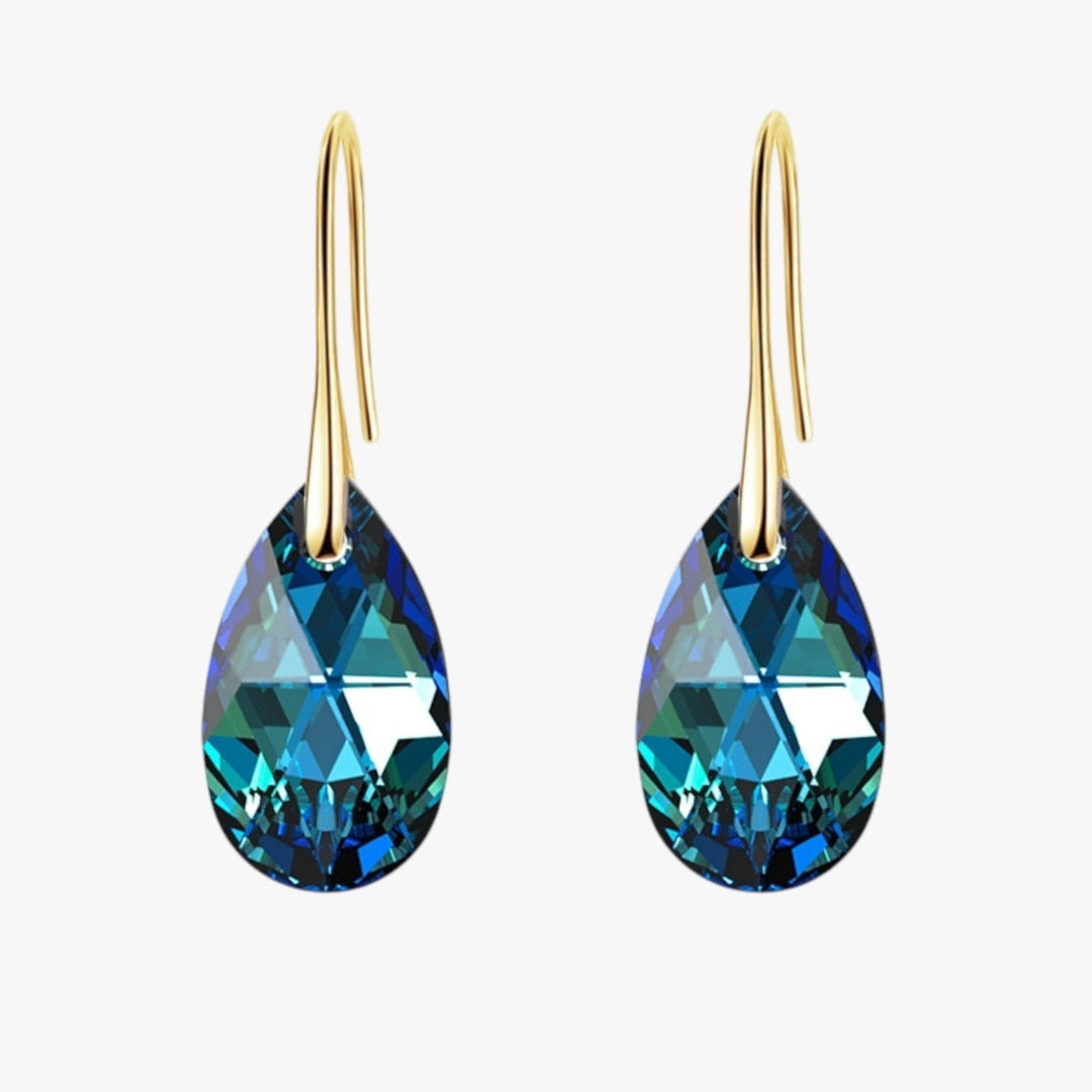 Dames Hangoorbellen van Saffierblauw Kristal