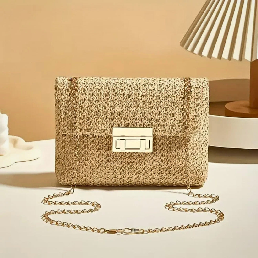 Geweven Clutch met Gouden Sluiting - LuxeWeave
