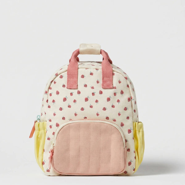 Kids' Backpack - Playful Strawberry Print with Colorful Details
