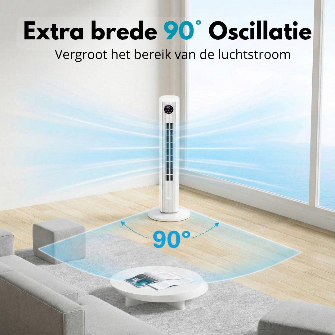 Draagbare airconditioner - krachtige torenventilator voor slaapkamer en woonkamer