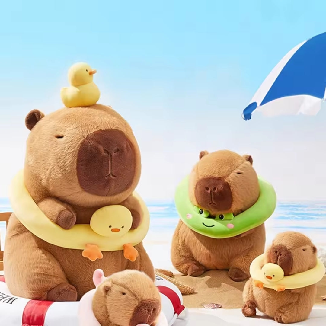 Capybara Knuffel - Grote Knuffel met Eenden Zwemband