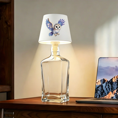 Fles Tafellamp - LED Sfeerlamp met Uil Design