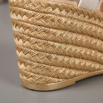 Open Wedge Sandalen Met Hak