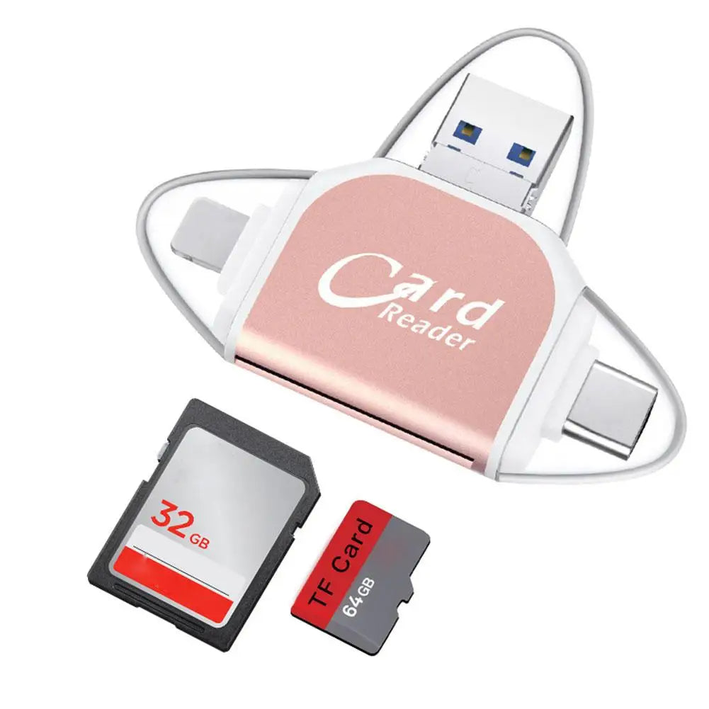 Multi-Port 4 in1 universele SD TF-kaartlezer