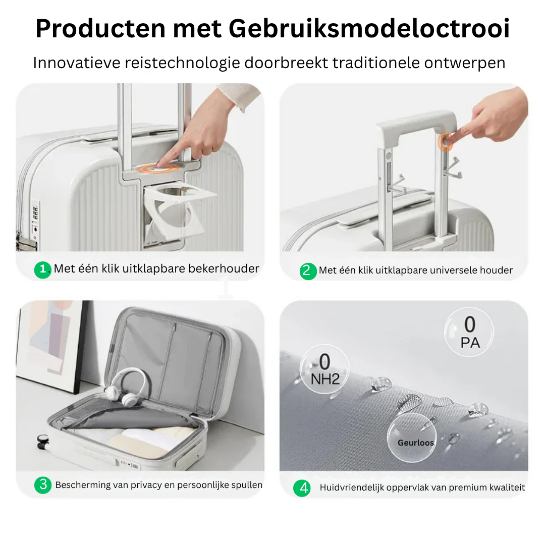 MyTravel® - Harde Reiskoffer met Bekerhouder