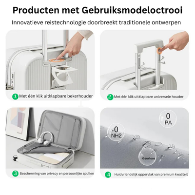 MyTravel® - Harde Reiskoffer met Bekerhouder