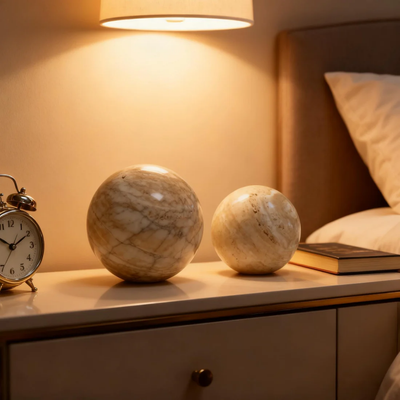 Home decoratie - Handgemaakte Travertin Marmeren Decoratiebol