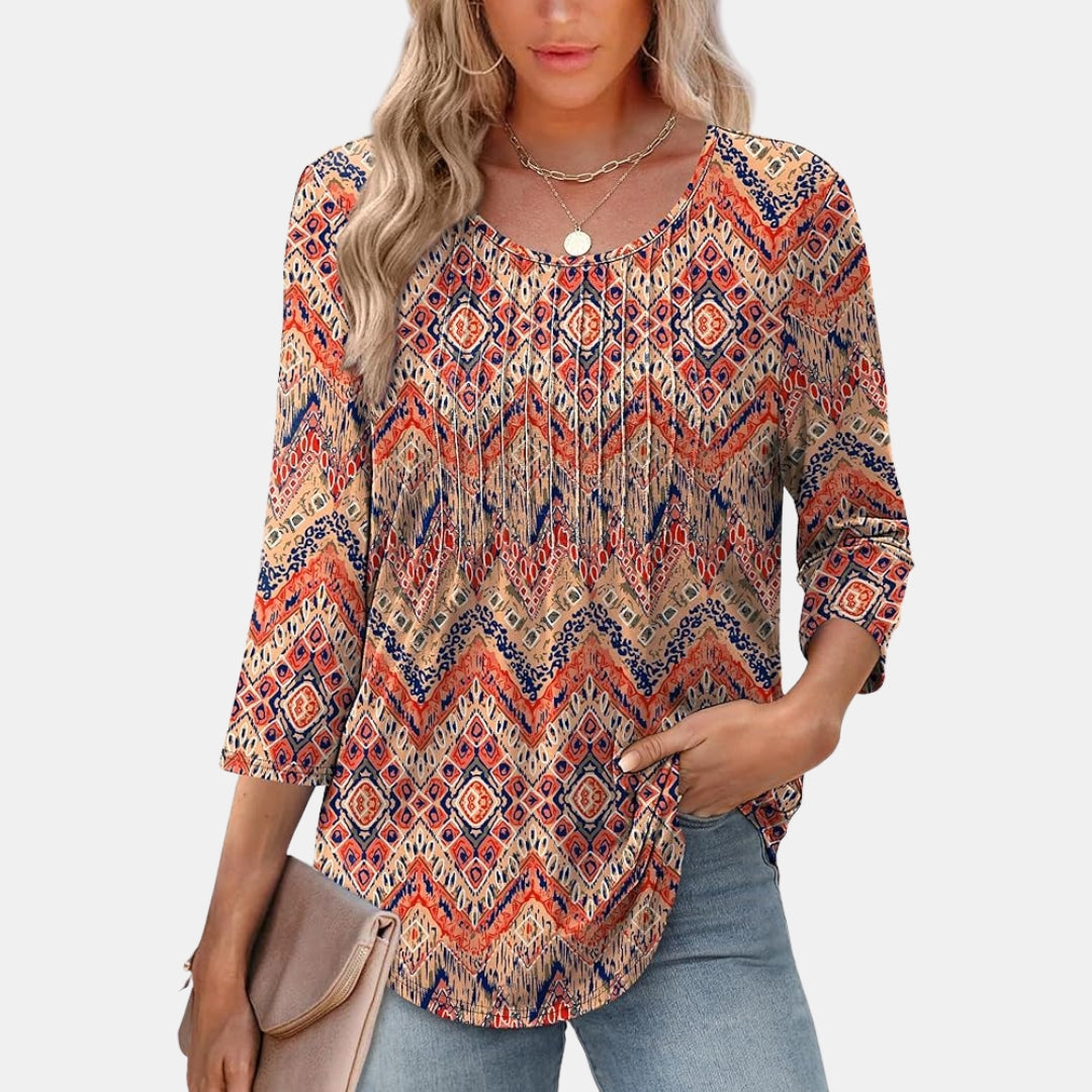 Lurevia - Comfortabele Top met 3/4 Mouwen