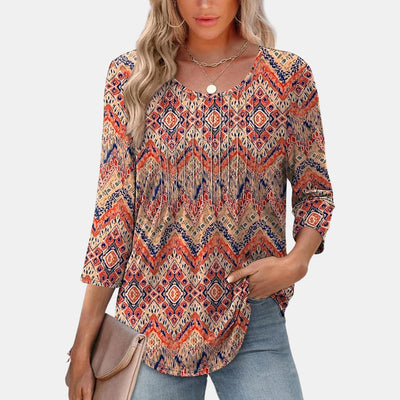Lurevia - Comfortabele Top met 3/4 Mouwen