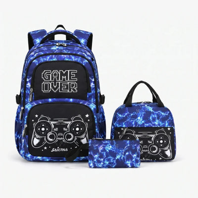 Complete 3-Delige Gaming Schooltas Set - GAME OVER