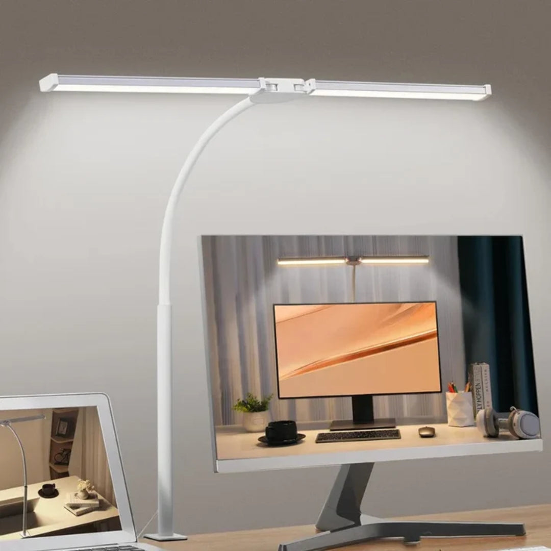 Bureaulamp - Dubbele LED Verlichting met Dimbare Helderheid - Lumitask