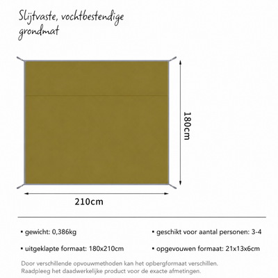 Camping mat - Waterdichte 210D Oxford Grondzeil