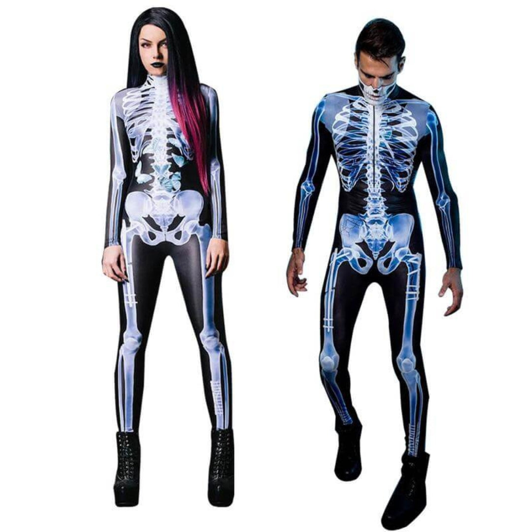 3D Skeletoutfit voor een Griezelige Halloween - Strakke Skeleton Bodysuit - SkullVibe