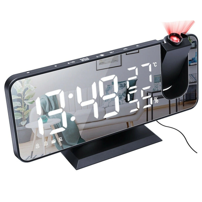 Wekker - LED Projectie Wekker met USB Oplader - Astronatic