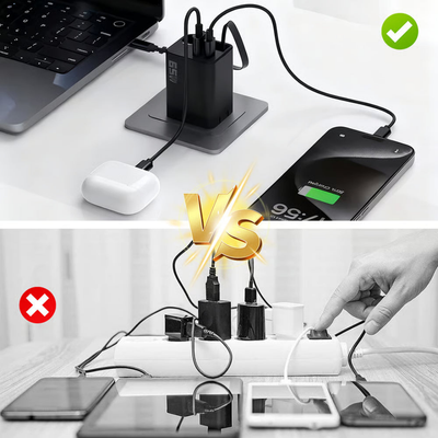 Snellader - 65W Dubbele USB Oplader